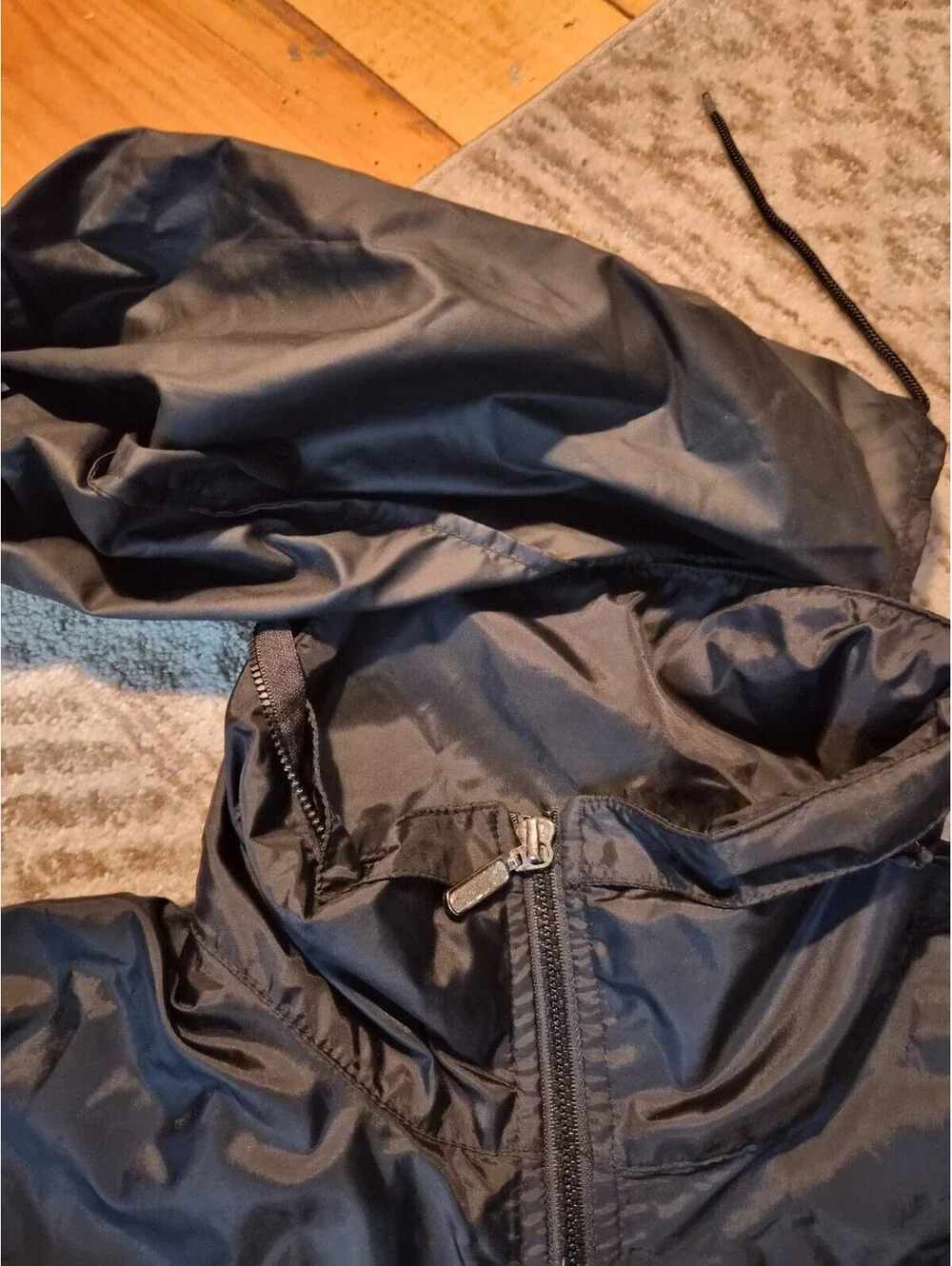 VINTAGE NFL Mens L Sunday Night Football ESPN Windbreaker Jacket ZIP Black